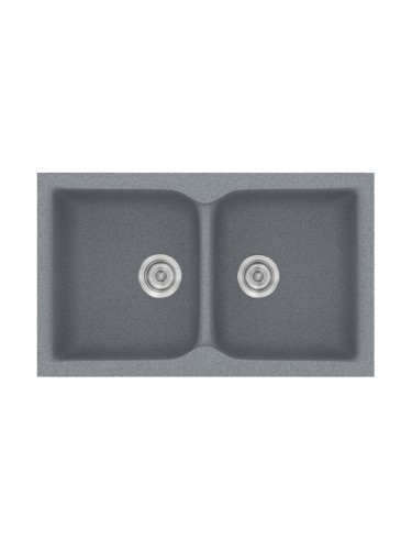 Sanitec Classic 340 340 Ένθετος Νεροχύτης από Συνθετικό Γρανίτη Μ78xΠ50cm Granite White