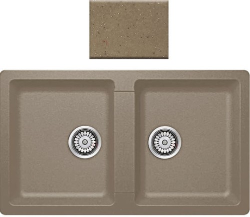 Sanitec Classic 334 Ένθετος Νεροχύτης από Συνθετικό Γρανίτη Μ86xΠ50cm Metallic Coffee