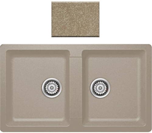 Sanitec Classic 334 Ένθετος Νεροχύτης από Συνθετικό Γρανίτη Μ86xΠ50cm Metallic Cream