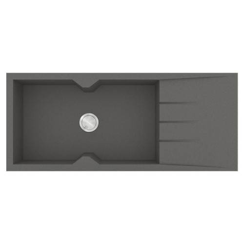 Sanitec Ultra Granite 817 817 Ένθετος Νεροχύτης από Συνθετικό Γρανίτη Μ116xΠ50cm Nero