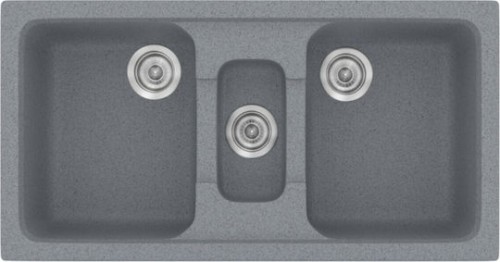 Sanitec Classic 325 325 Ένθετος Νεροχύτης από Συνθετικό Γρανίτη Μ97xΠ50cm Metallic Silver