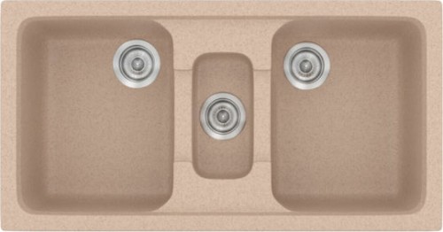 Sanitec Classic 325 325 Ένθετος Νεροχύτης από Συνθετικό Γρανίτη Μ100xΠ50cm Granite Sand