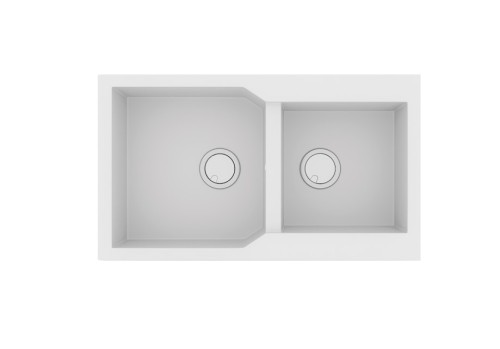 Sanitec Ultra Granite 804 Ένθετος Νεροχύτης από Συνθετικό Γρανίτη Μ86xΠ50cm Bianco