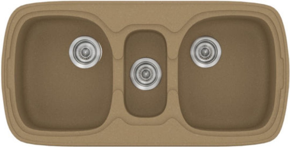 Sanitec Classic 303 303 Ένθετος Νεροχύτης από Συνθετικό Γρανίτη Μ97xΠ51cm Metallic Coffee