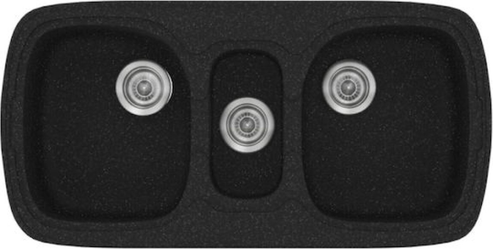 Sanitec Classic 303 303 Ένθετος Νεροχύτης από Συνθετικό Γρανίτη Μ97xΠ51cm Granite Black