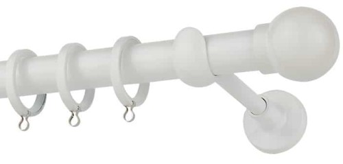 Zogometal Μεταλλικό Κουρτινόξυλο CP0058 Μονό Φ25mm 160εκ. Λευκό